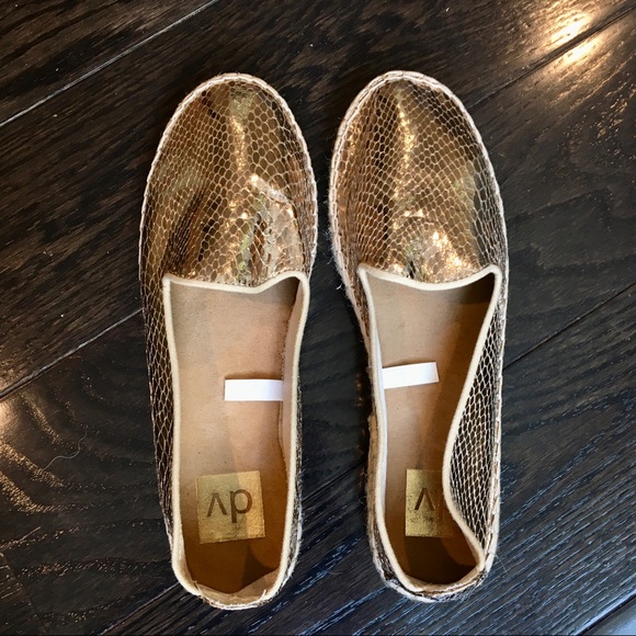 DV Dolce Vita Metallic, Gold, Espadrille, Flats - Picture 2 of 13